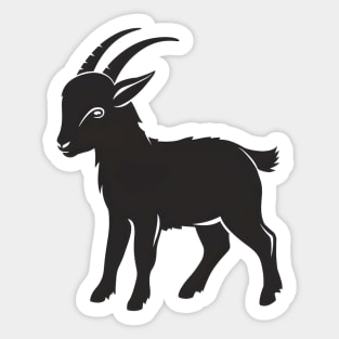 "Graceful Goat Outline Sticker: Nature-Inspired Minimalism" Sticker